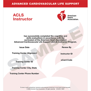 American Heart Association ACLS Instructor eCard