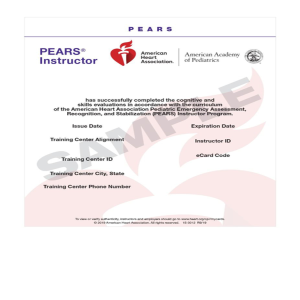 American Heart Association PEARS Instructor eCard