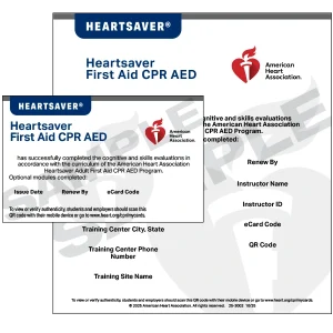 Heartsaver First Aid CPR AED eCard